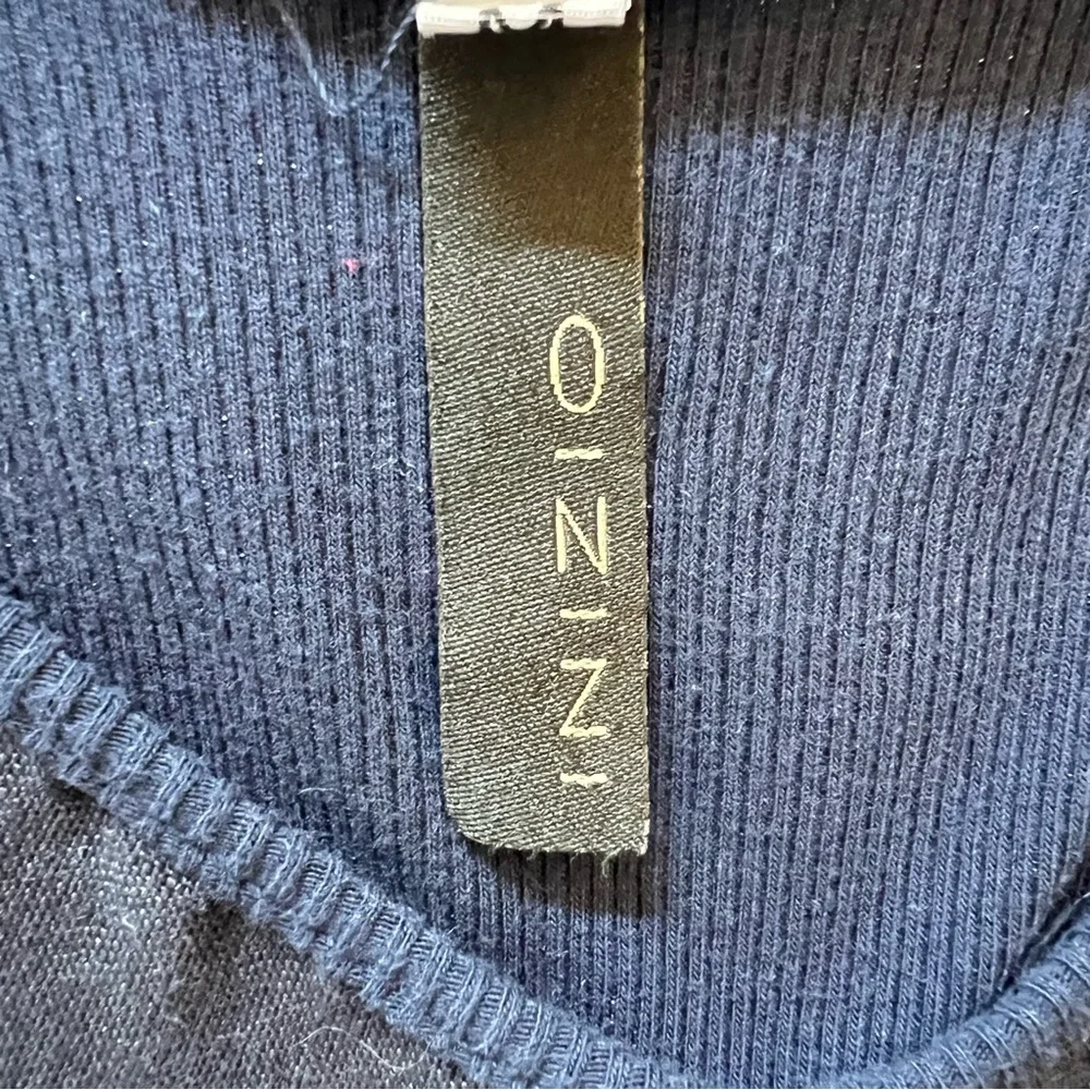 Linen Asymmetrical Navy Artsy Sleeveless Tank Dress - Picture 7 of 16